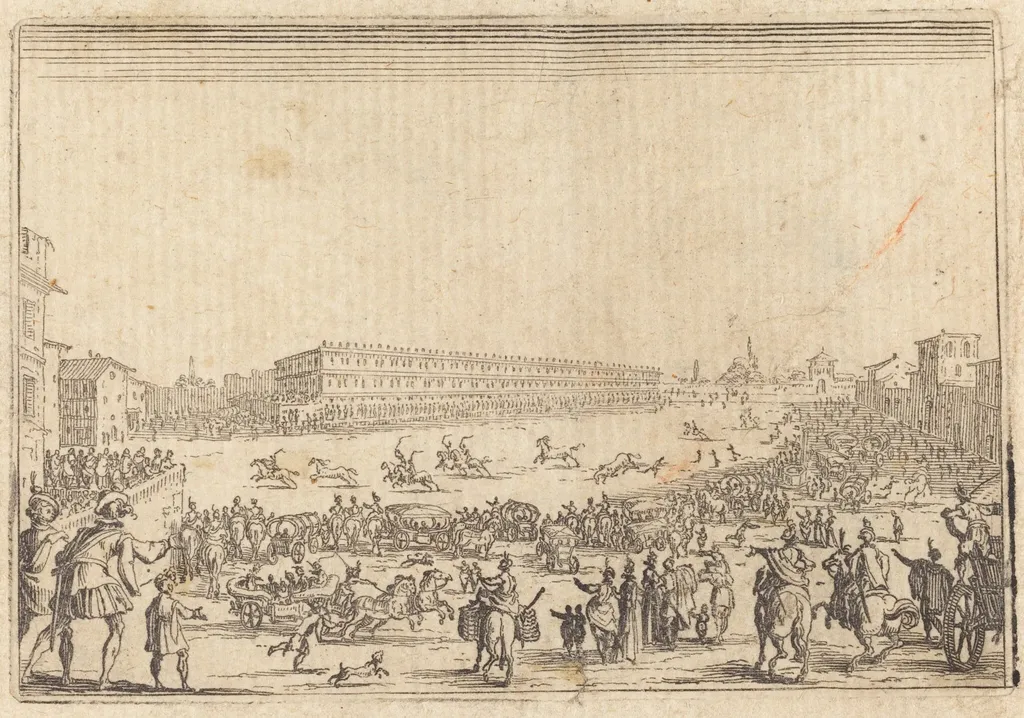 Piazza Presso alla Porta al Prato, by Jacques Callot, ink, 1622