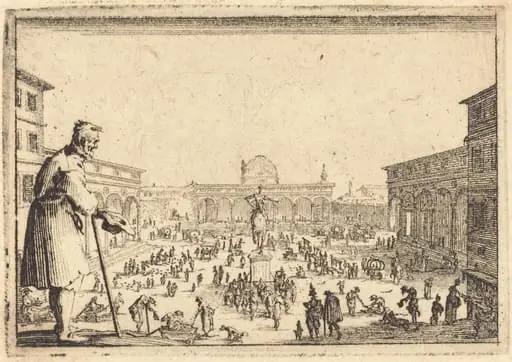 Piazza SS. Annunziata, Florence, by Jacques Callot