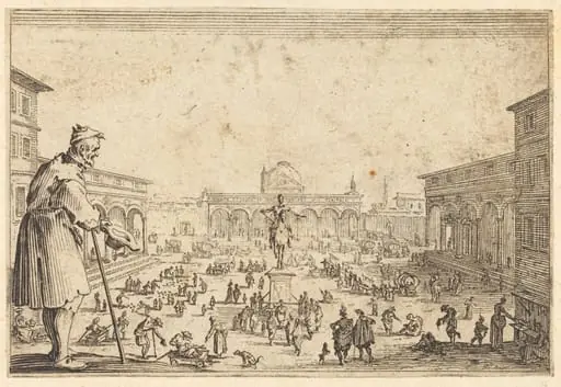 Piazza SS. Annunziata, Florence, by Jacques Callot