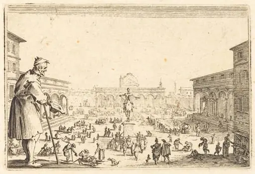 Piazza SS. Annunziata, Florence, by Jacques Callot