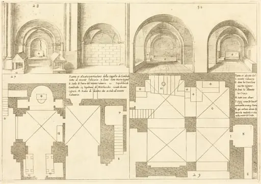 Plan and Elevation of the Chapel of Godefroy de Bouillon, by Jacques Callot