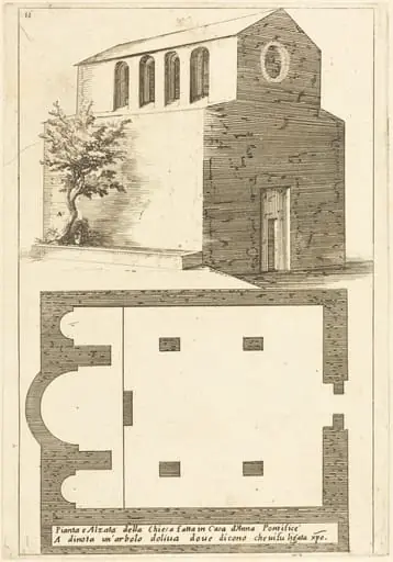 Plan and Elevation of the Church near the House of Annas, by Jacques Callot