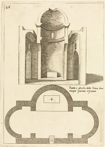 Plan and Elevation of the Church of Saints James and John, by Jacques Callot