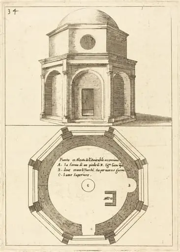Plan and Elevation of the Church of the Ascension, by Jacques Callot