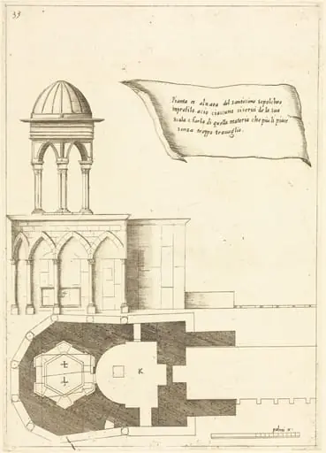 Plan and Elevation of the Church of the Holy Sepulchre, by Jacques Callot