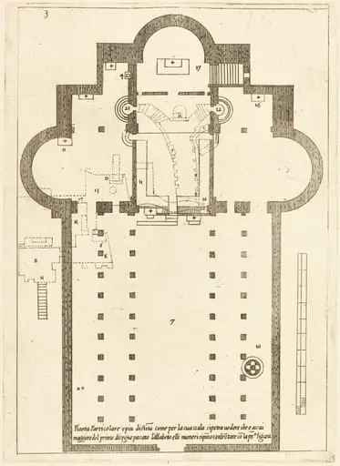 Plan of the Church of the Holy Manger, by Jacques Callot
