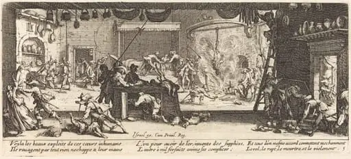 Plundering a Large Farmhouse, by Jacques Callot