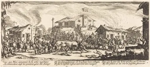 Plundering and Burning a Village, by Jacques Callot