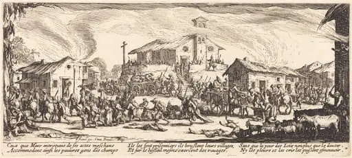 Plundering and Burning a Village, by Jacques Callot