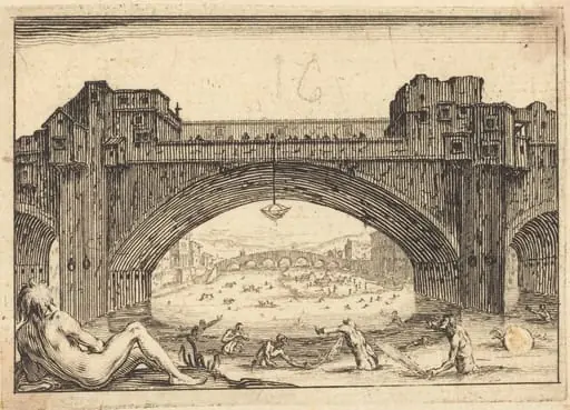 Ponte Vecchio, Florence, by Jacques Callot
