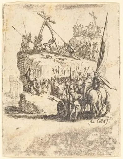 Raising of the Cross, by Jacques Callot