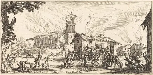 Ravaging and Burning a Village, by Jacques Callot