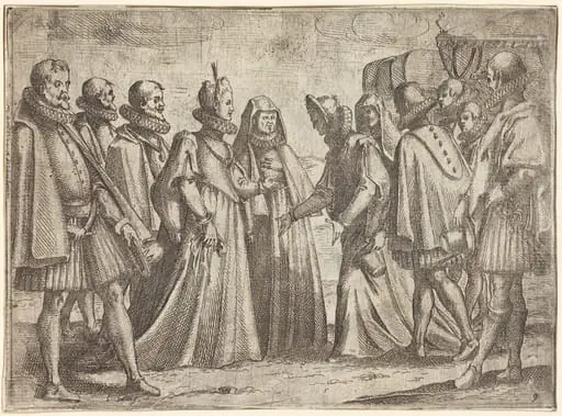 Reception at Mantua [recto], by Jacques Callot