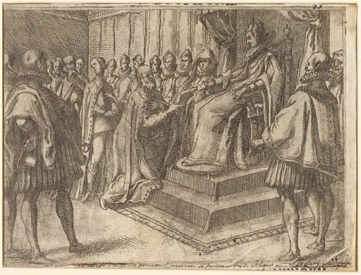 Reception of the Envoy of Poland [recto], by Jacques Callot