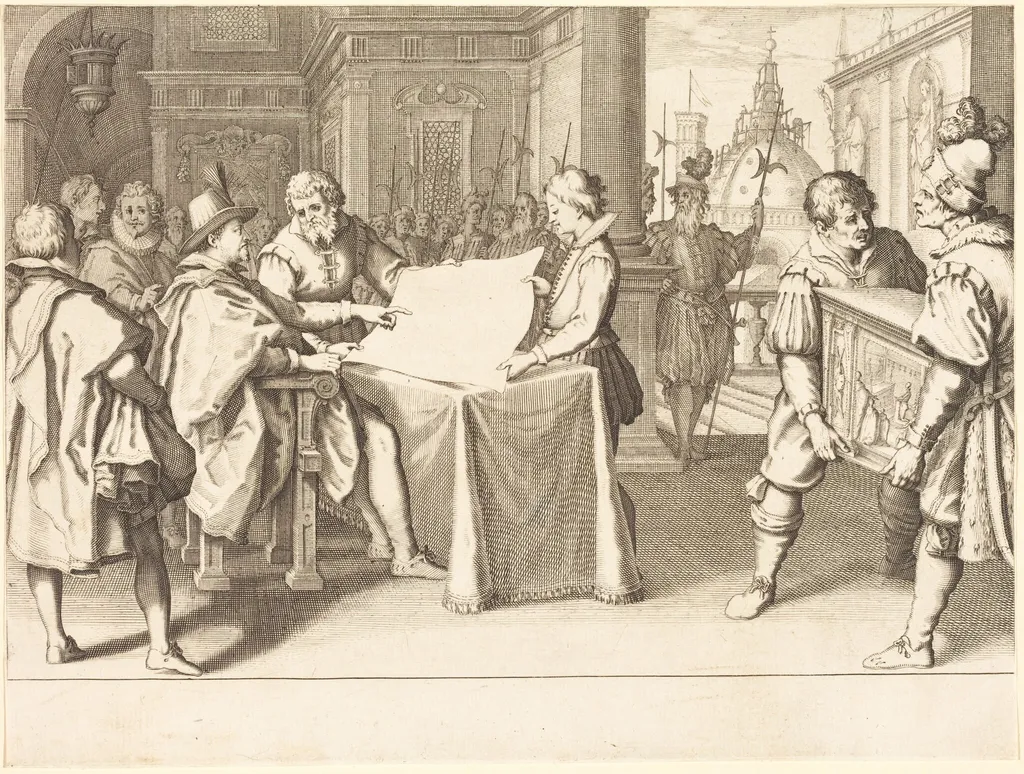 Restoration of the Duomo, Florence, by Jacques Callot, ink, 1614