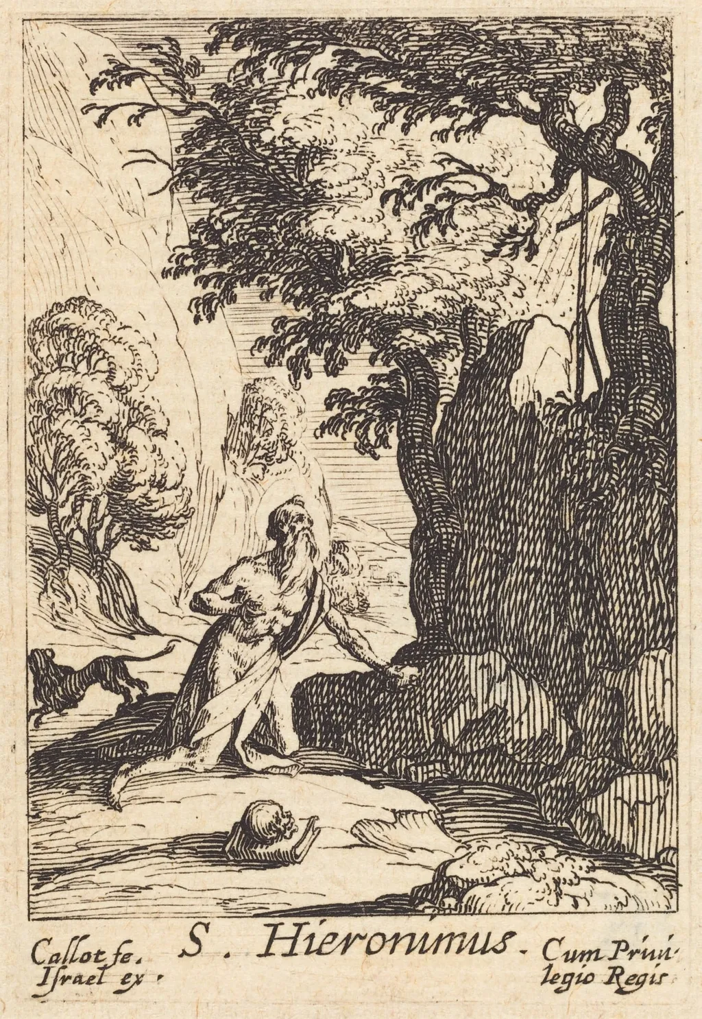 Saint Jerome, by Jacques Callot, ink, 1632