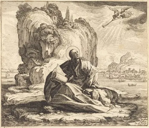 Saint John on the Isle of Patmos, by Jacques Callot