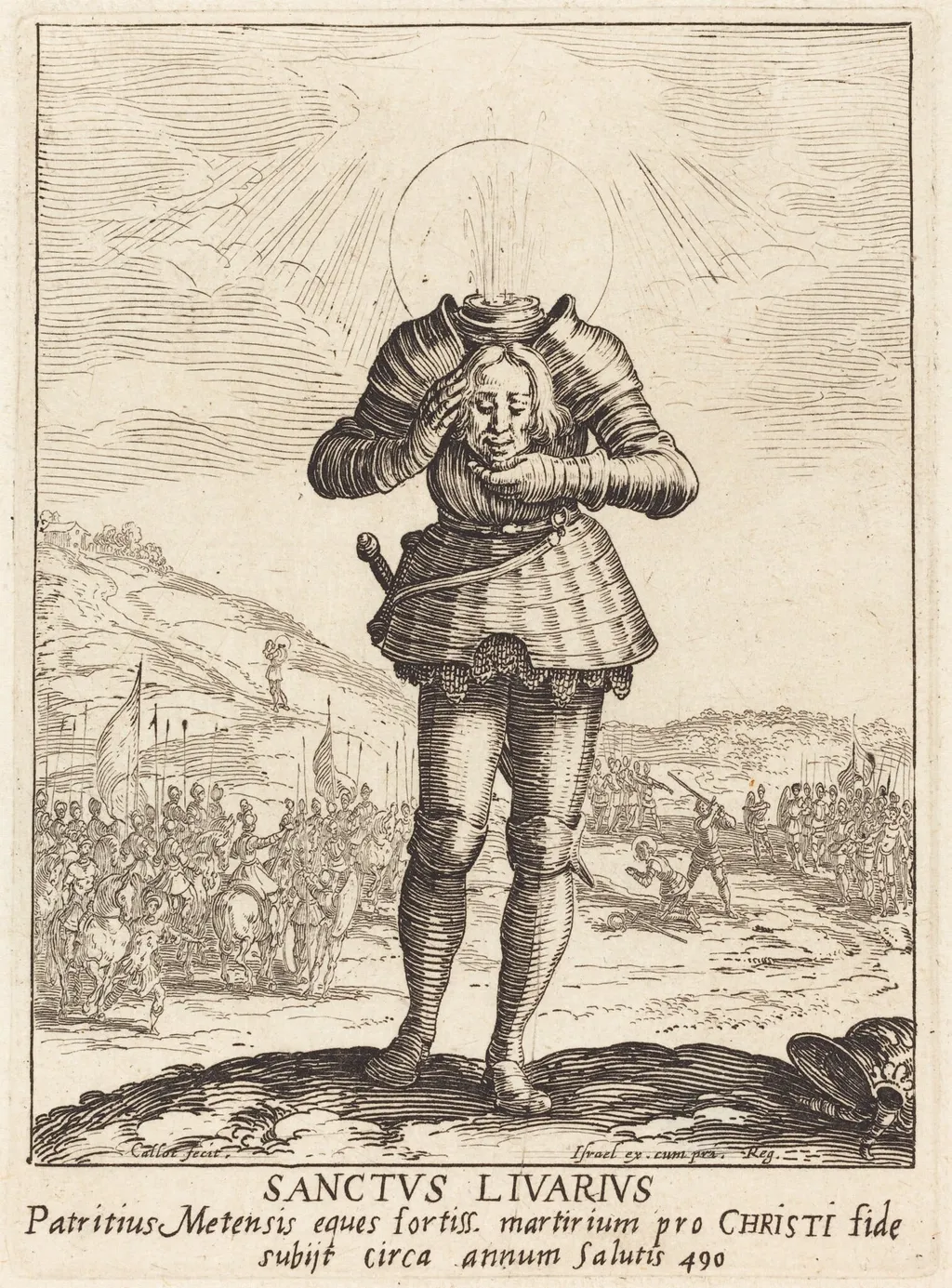 Saint Livier, by Jacques Callot, ink, 1624