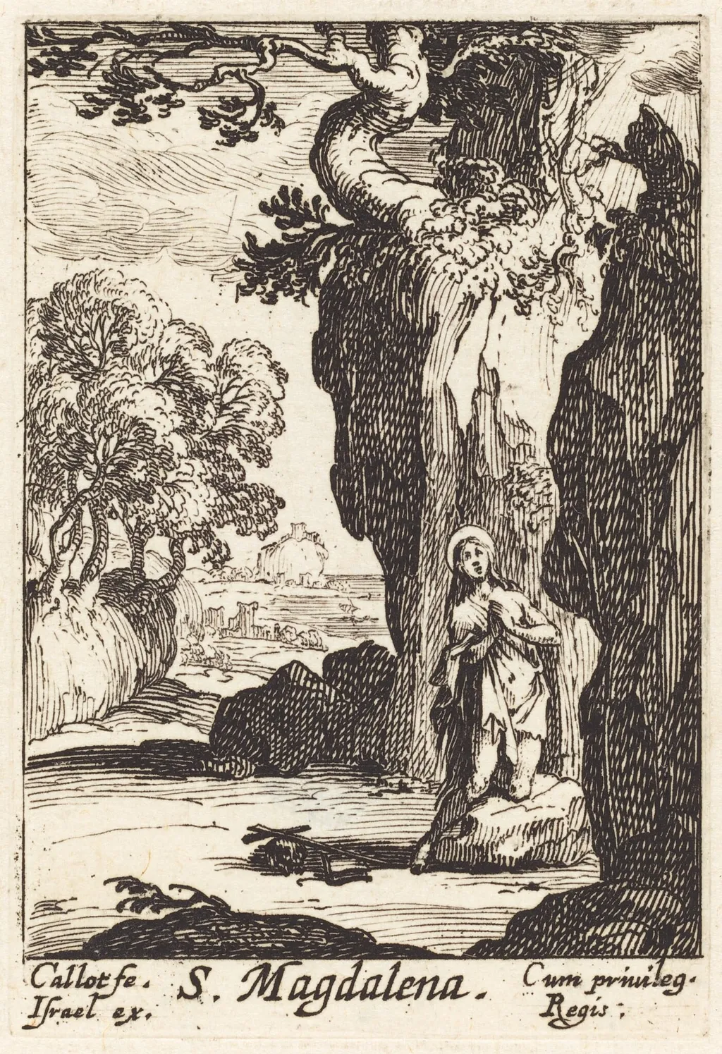 Saint Mary Magdalene, by Jacques Callot, ink, 1632