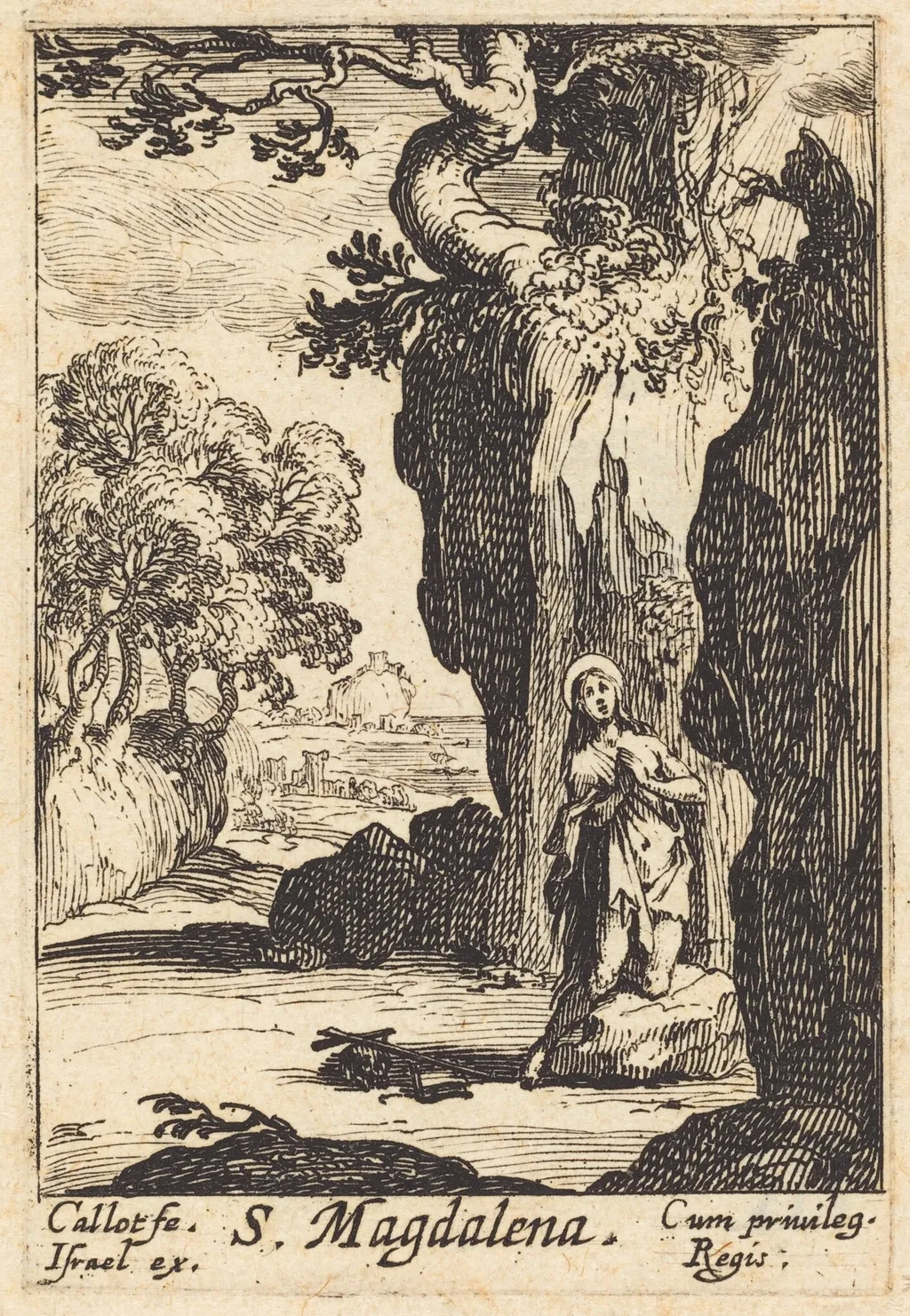 Saint Mary Magdalene, by Jacques Callot, ink, 1632