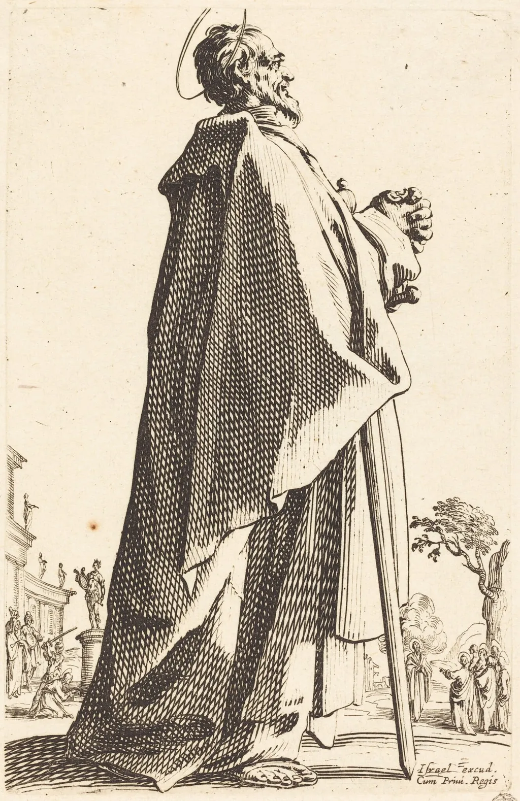 Saint Matthew, by Jacques Callot, ink, 1631