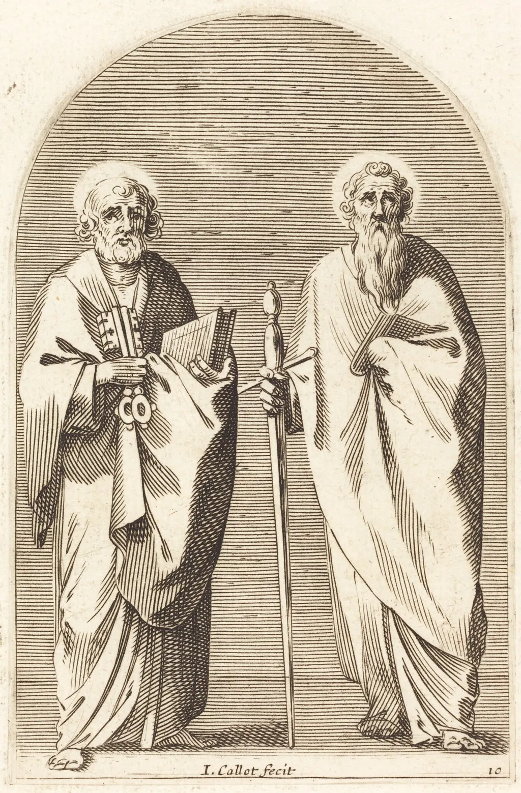 Saints Peter and Paul, by Jacques Callot, ink, 1610