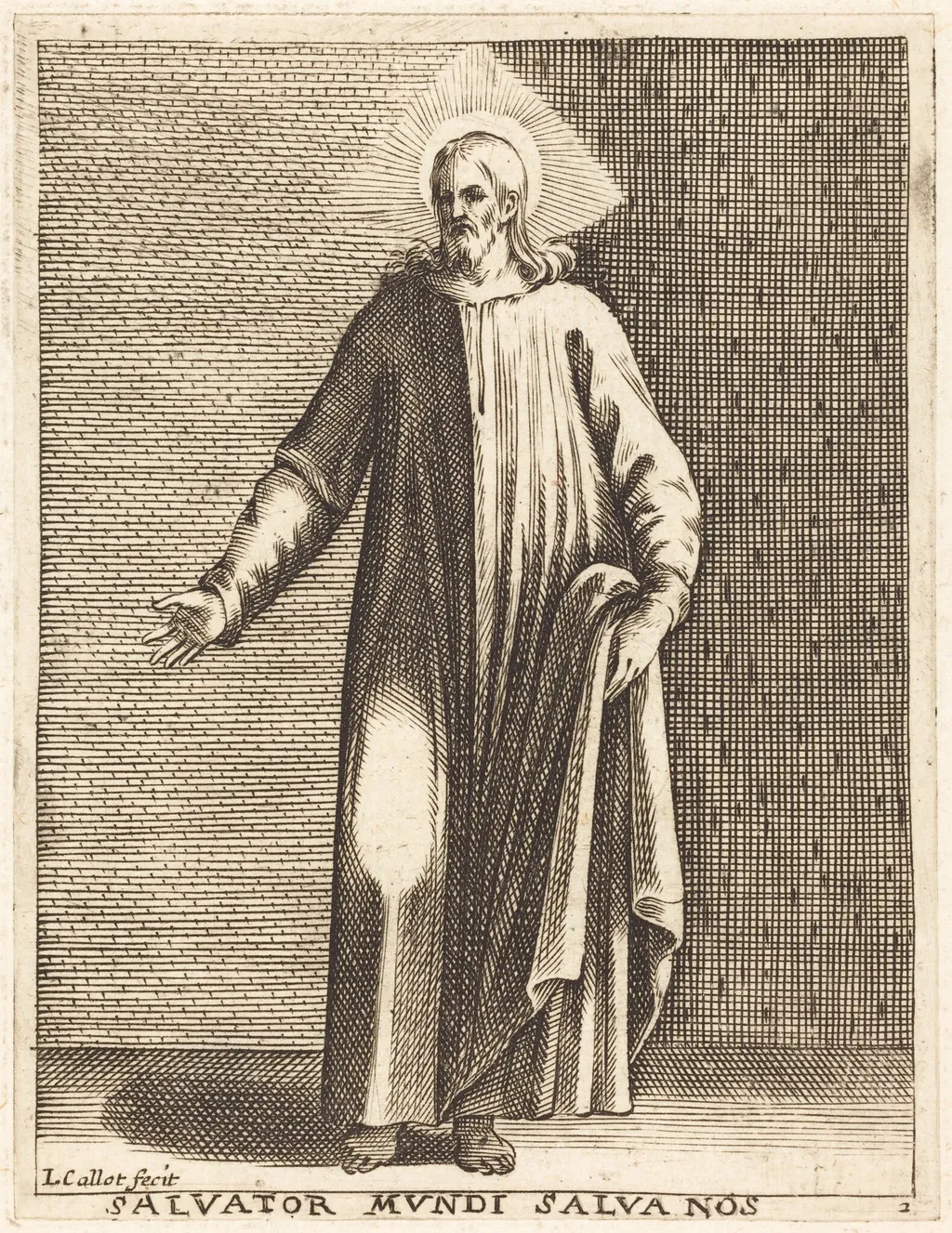 Salvator Mundi, by Jacques Callot, ink, 1610