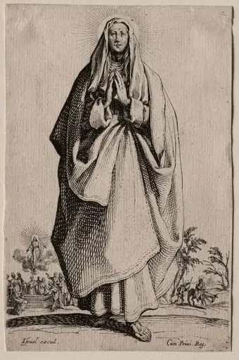 Salvatoris Beatae Mariae Virginis Sanctorum Apostolorum Icones/Les Grands Apôtres (The Large Apostles): La Sainte Vierge (The Holy Virgin), by Jacques Callot