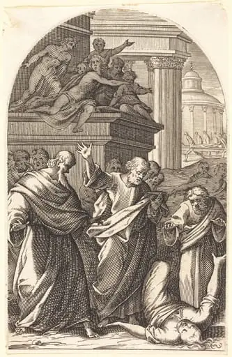 Sapphira Punished by Death, by Jacques Callot