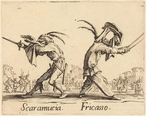 Scaramucia and Fricasso, by Jacques Callot