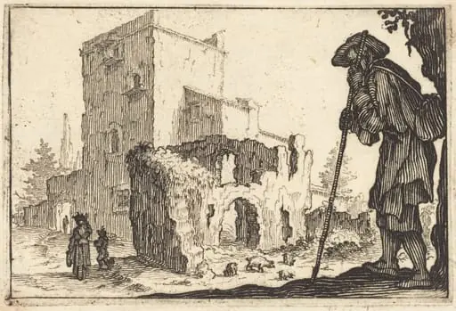 Shepherd and Ruins, by Jacques Callot