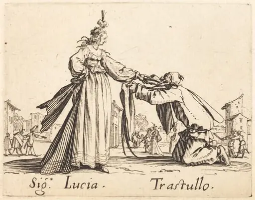 Signa. Lucia and Trastullo, by Jacques Callot