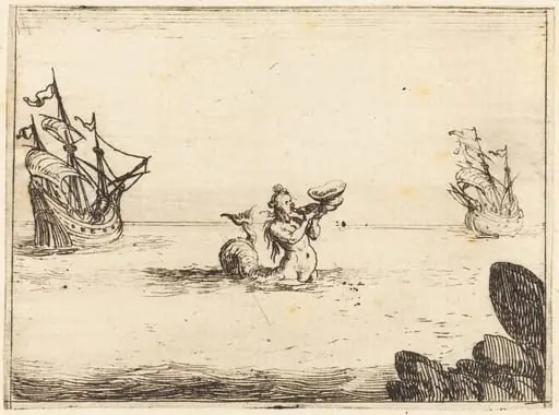 Siren between Two Ships, by Jacques Callot
