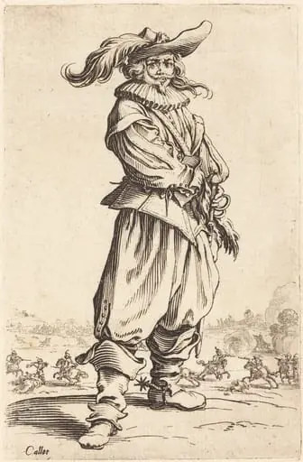 Soldier with Feathered Hat, by Jacques Callot