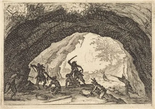 Soldiers Attacking Robbers, by Jacques Callot