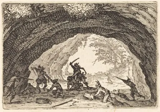 Soldiers Attacking Robbers, by Jacques Callot