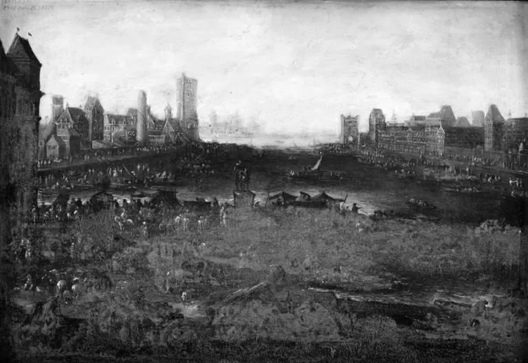 Square in Paris with Many Figures, by Jacques Callot, unspecified, 1701