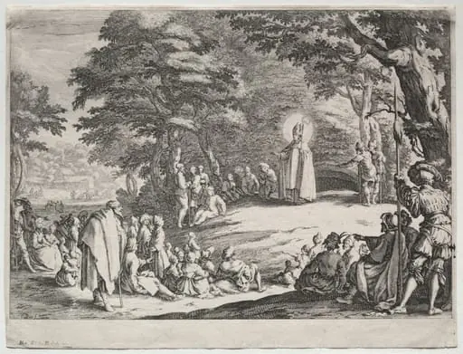 St. Amo Preaching in a Wood, by Jacques Callot
