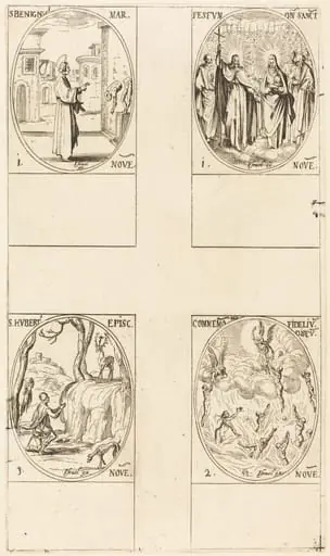 St. Benignus; Festival of All Saints; Commemoration of the Dead; St. Hubert, by Jacques Callot