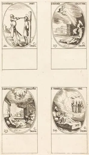 St. Flavian; St. Victoria; St. Servulus; St. Tharsilla, by Jacques Callot
