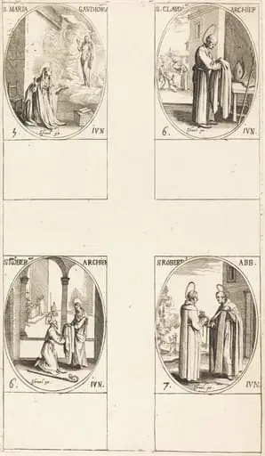 St. Maria Gaudioru; St. Cladius; St. Norbert; St. Robert, by Jacques Callot