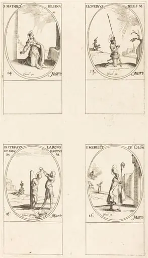 St. Matilda; St. Longinus; St. Cyriacus; St. Heribert, by Jacques Callot