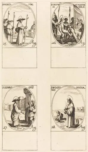 St. Patricia; Sts. Secundus and Alexander; St. Cesarius; St. Augustine, by Jacques Callot