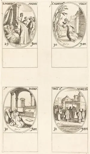 St. Sulpicius; St. Aldegondes; St. Sabina; The Calling of St. Mark, by Jacques Callot