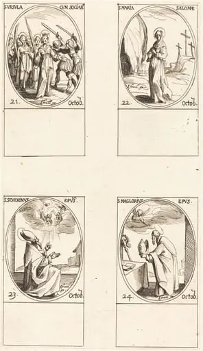 St. Ursula and Companions; St. Mary Salome; St. Severinus; St. Maglorius, by Jacques Callot