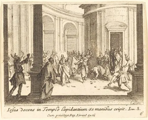 Stoning of Jesus, by Jacques Callot