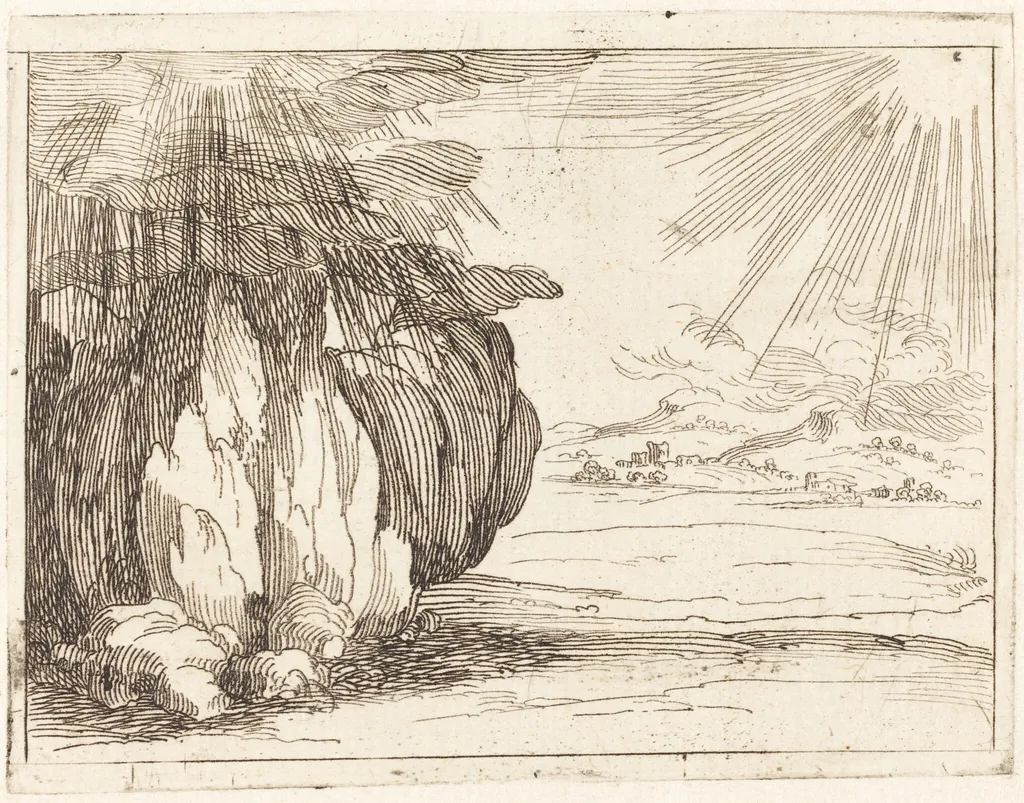 Sun and Rain, by Jacques Callot, ink, 1628