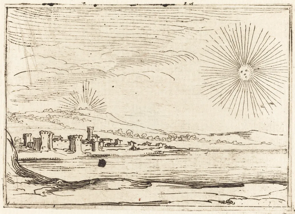 Sun Rising, by Jacques Callot, ink, 1628