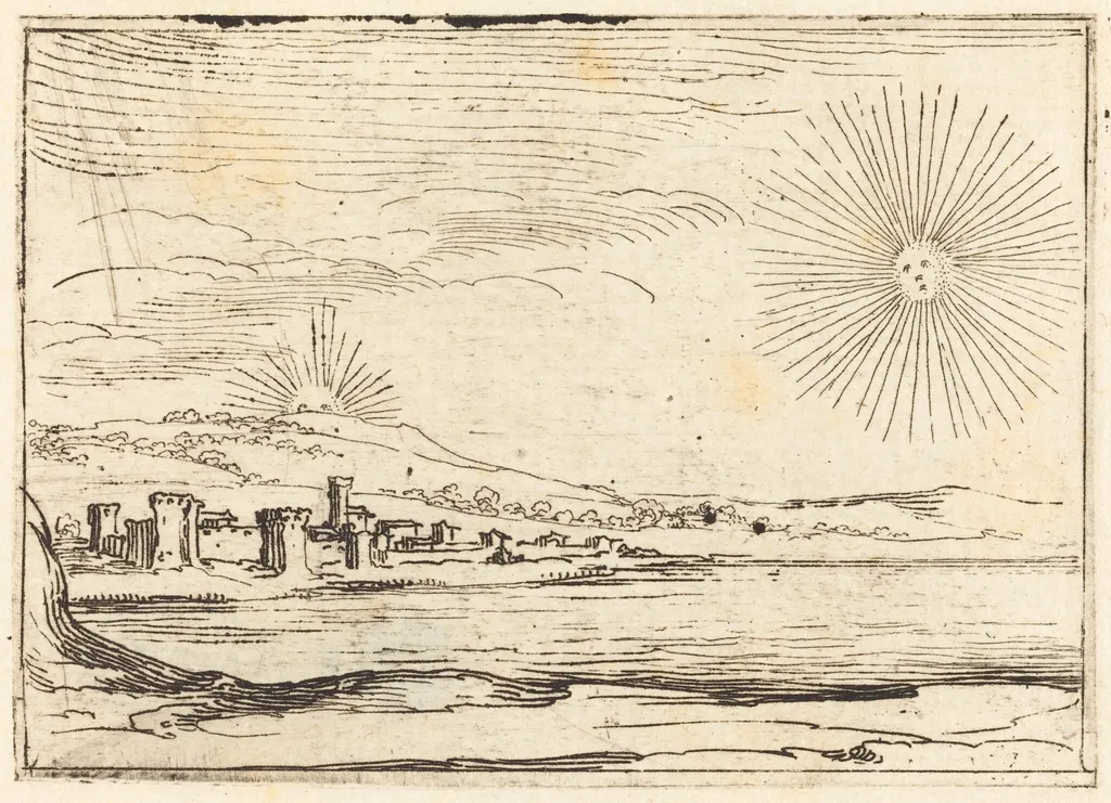 Sun Rising, by Jacques Callot, ink, 1628