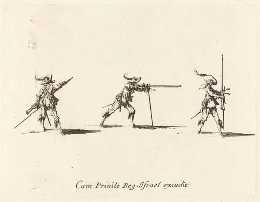 Taking the Firing Position with the Musket, by Jacques Callot